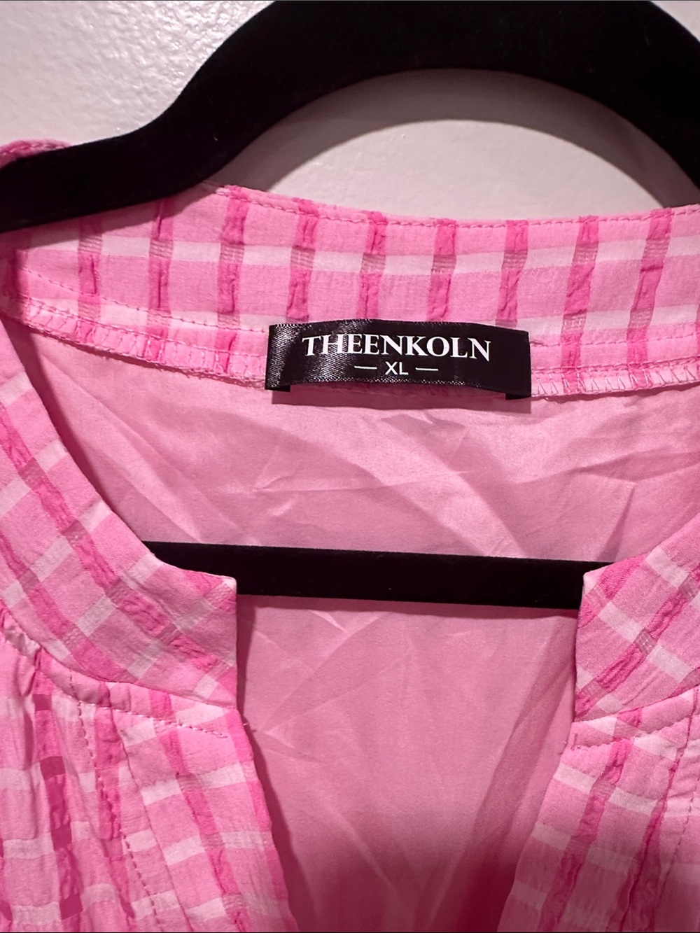 Pink Tiered Midi Dress with Tie Sleeves - Picture 3 of 3